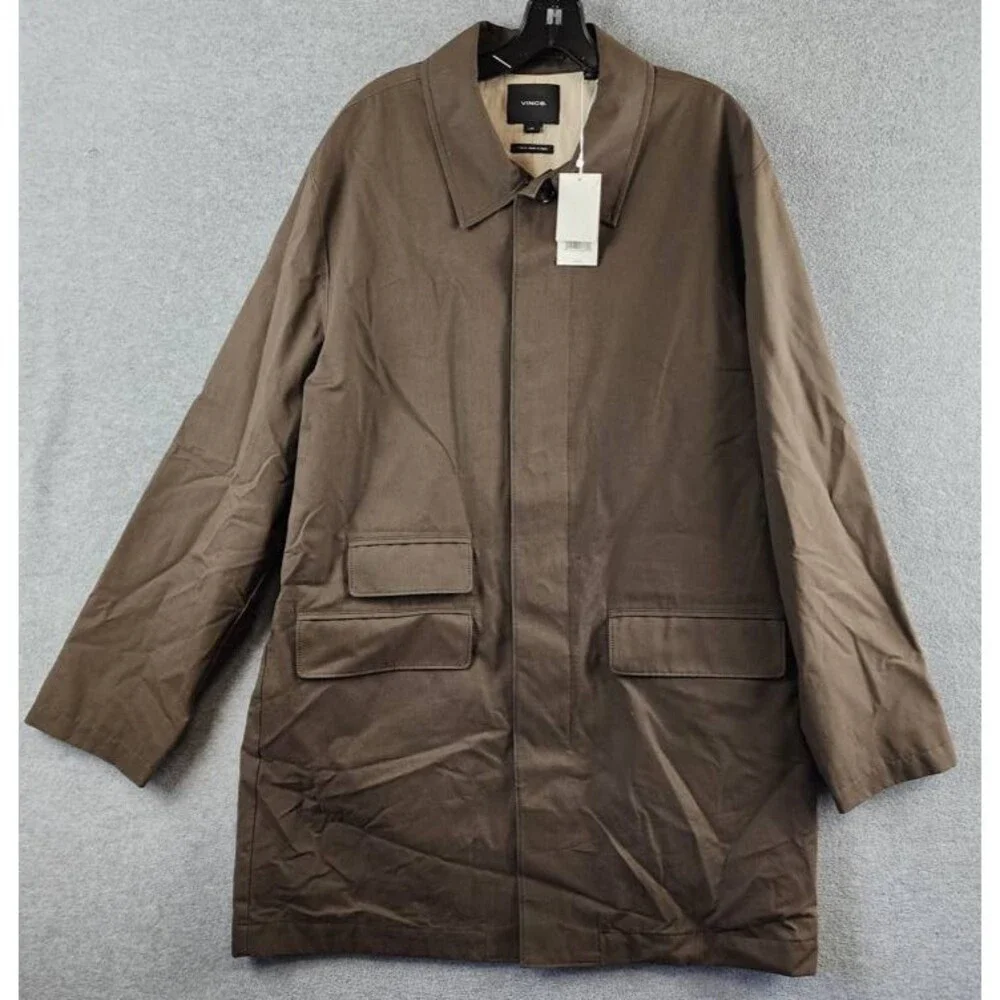 Vince Lightweight Car Coat Men's L Downtown Spread Collar Button Front Closure